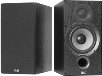 ELAC - Debut 2.0 6.5" 2-Way Bookshelf Speakers (Pair) - Black Ash - Front_Zoom