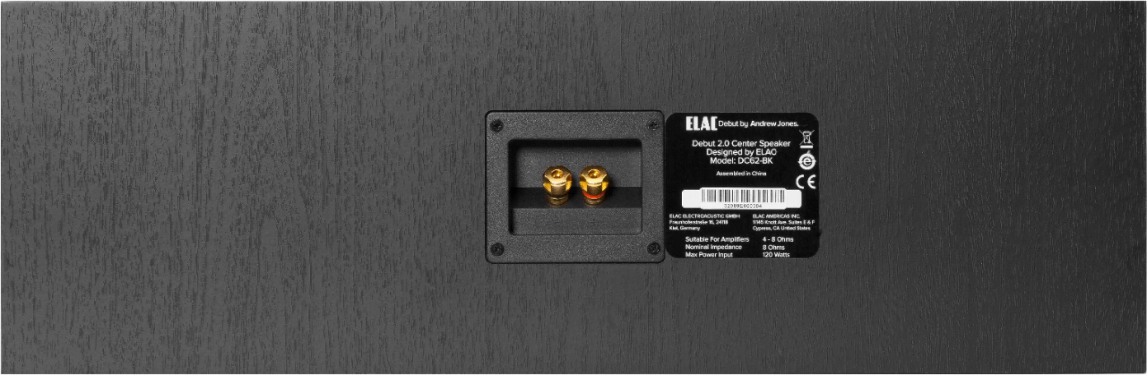 Back. ELAC - Debut 2.0 Dual 6-1/2" 2-Way Center-Channel Speaker - Black Ash.