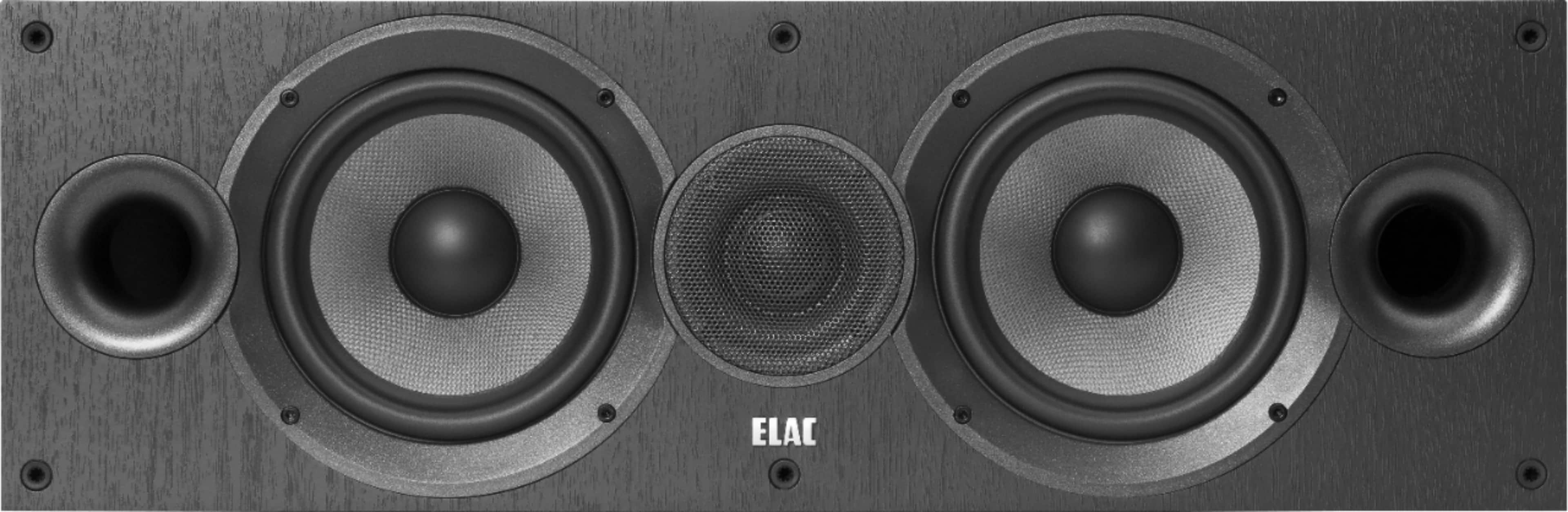Front. ELAC - Debut 2.0 Dual 6-1/2" 2-Way Center-Channel Speaker - Black Ash.