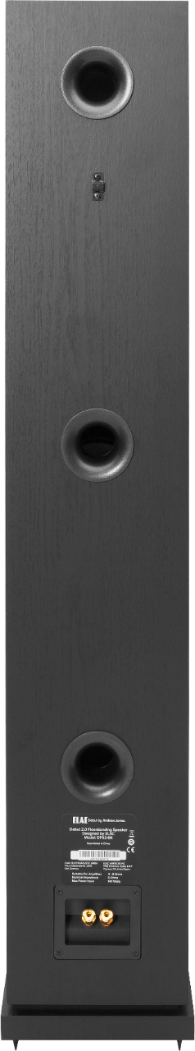 Back View: ELAC - Debut 2.0 Dual 6-1/2" 3-Way Floorstanding Speaker (Each) - Black