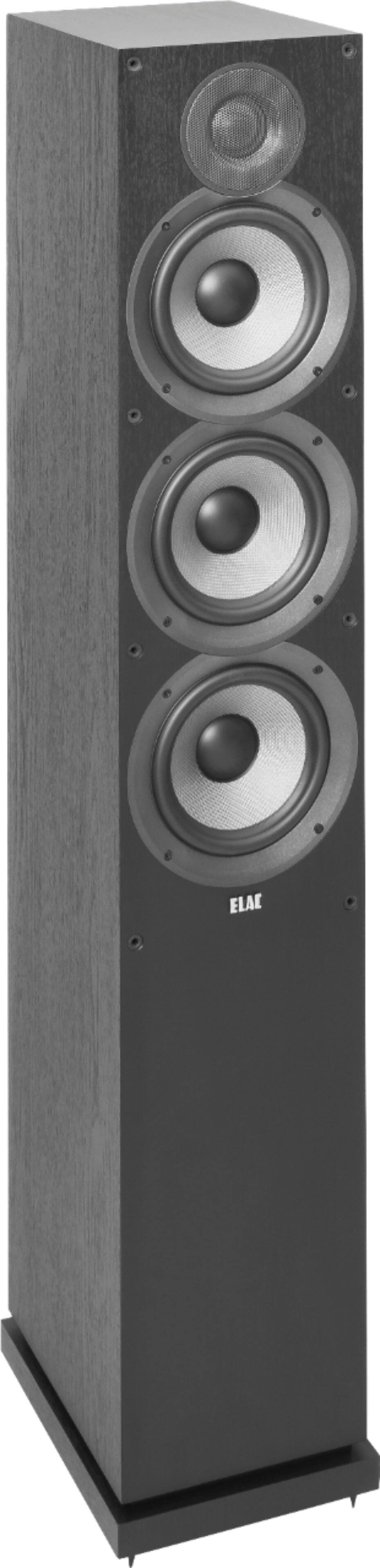 Angle. ELAC - Debut 2.0 Dual 6-1/2" 3-Way Floorstanding Speaker (Each) - Black.