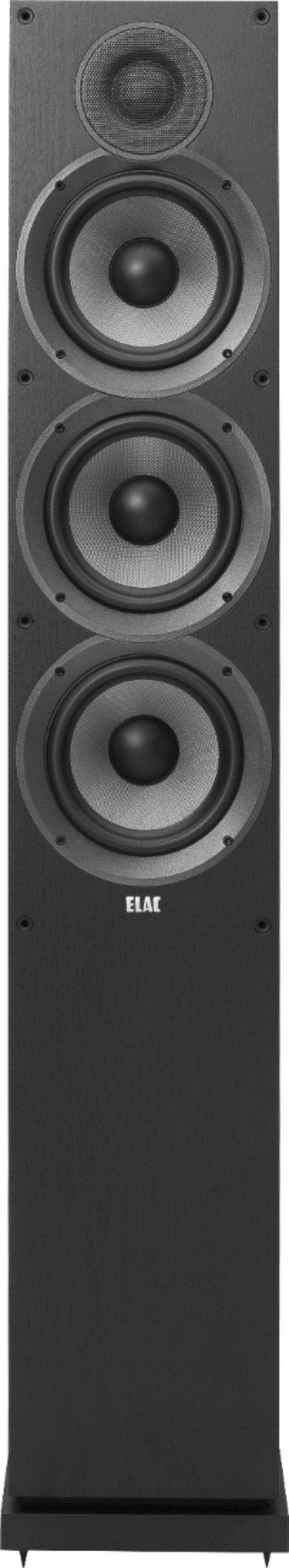 Front. ELAC - Debut 2.0 Dual 6-1/2" 3-Way Floorstanding Speaker (Each) - Black.