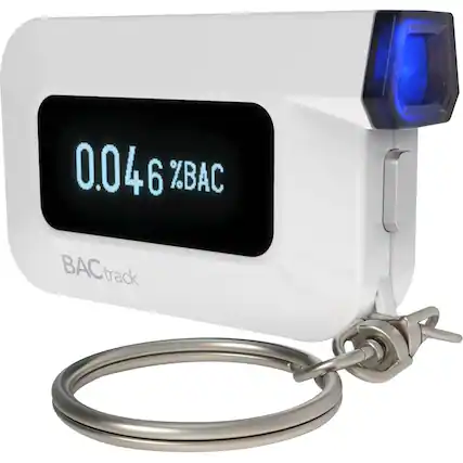 Angle. BACtrack - C6 Keychain Breathalyzer - White.