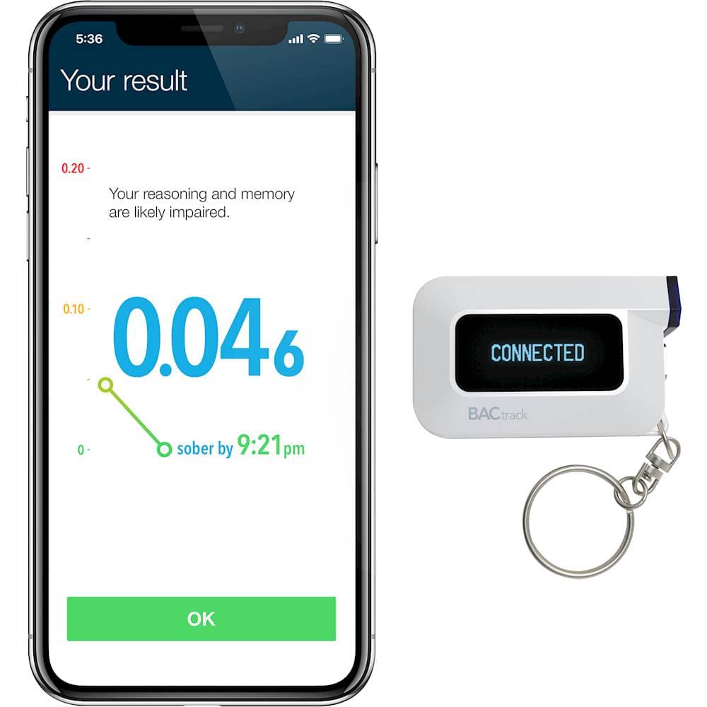 Alt View 12. BACtrack - C6 Keychain Breathalyzer - White.