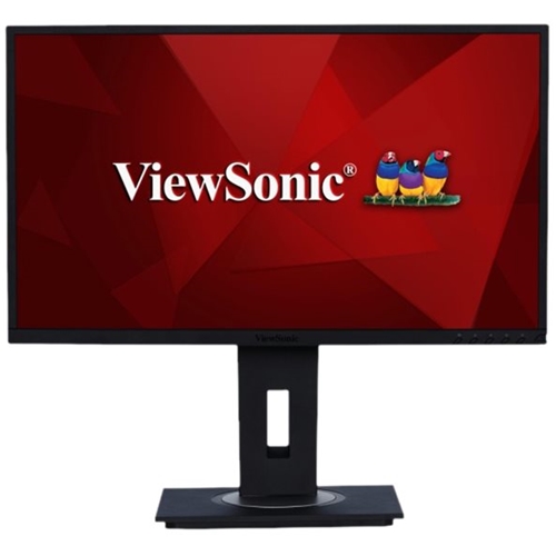 Left View: ViewSonic - VG2455 24" IPS LED FHD Monitor (DVI, DisplayPort, HDMI, USB, VGA) - Black