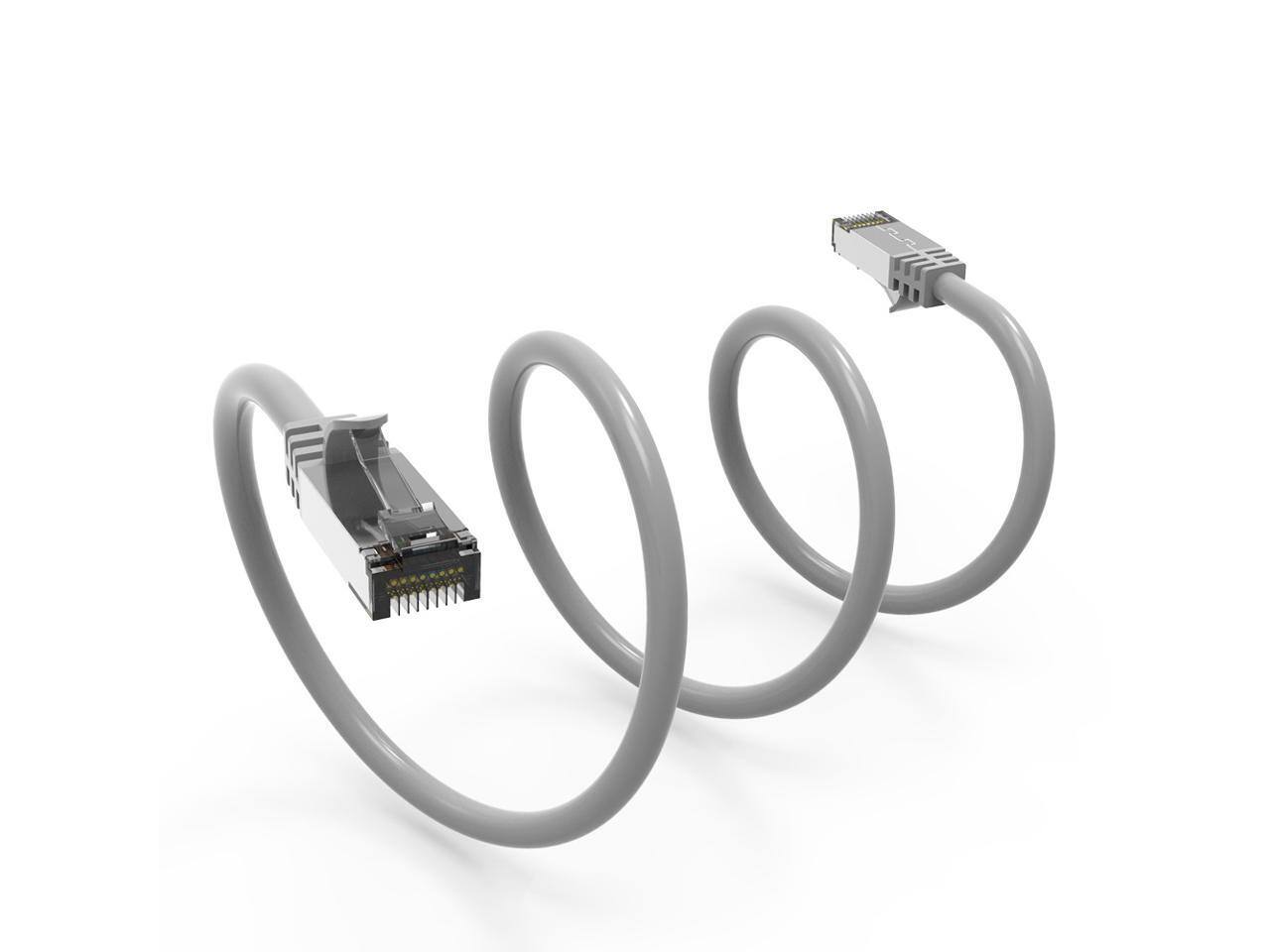 Alt View 2. Nippon Labs - Nippon Labs 60CAT8-0.5-26GY Cat8 0.5ft Slim Gray Cable | 40G, 2GHz, S/FTP Shielded Patch Cord.