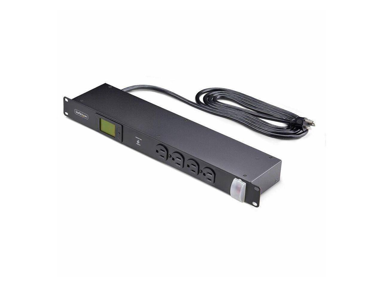 StarTech.com - 16NM8-RACK-MOUNT-PDU 125V/15A 8ft 1U 16-Outlet Metered PDU - Black