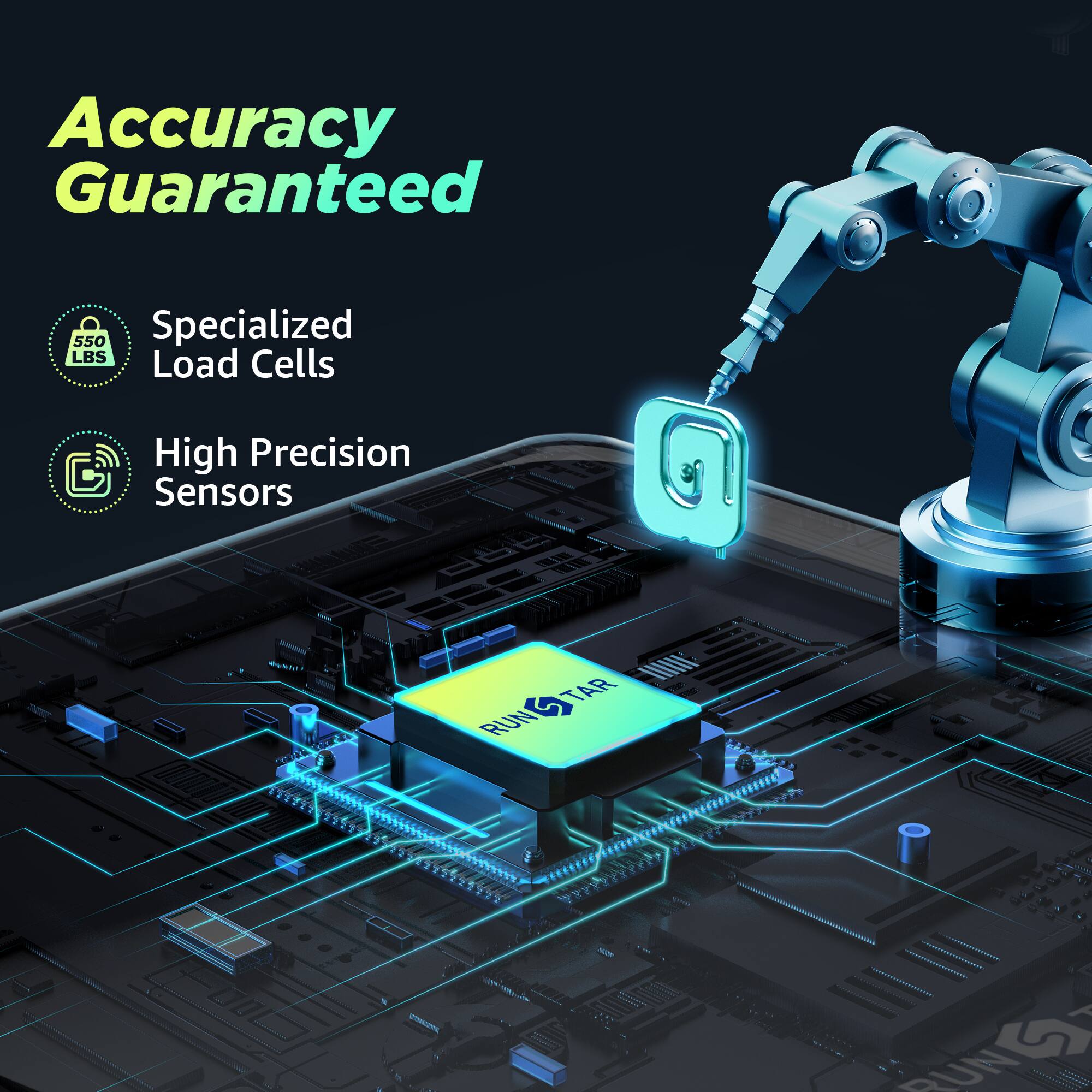 Accuracy Guaranteed

Specialized Load Cells

High Precision Sensors

550 LBS

RUNSTAR