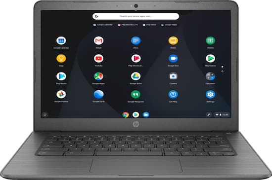 HP - 14" Touch-Screen Chromebook - Intel Celeron - 4GB Memory - 32GB eMMC Flash Memory - Grey - Front_Zoom