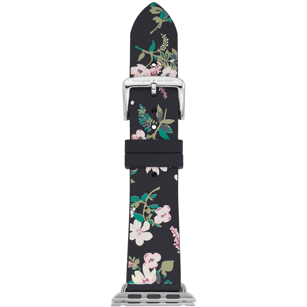 kate spade new york - Silicone Watch Strap for Apple Watch™ 38mm Series 1,  2, 3, and Apple Watch™ 40mm Series 4 and 5 - Black Floral