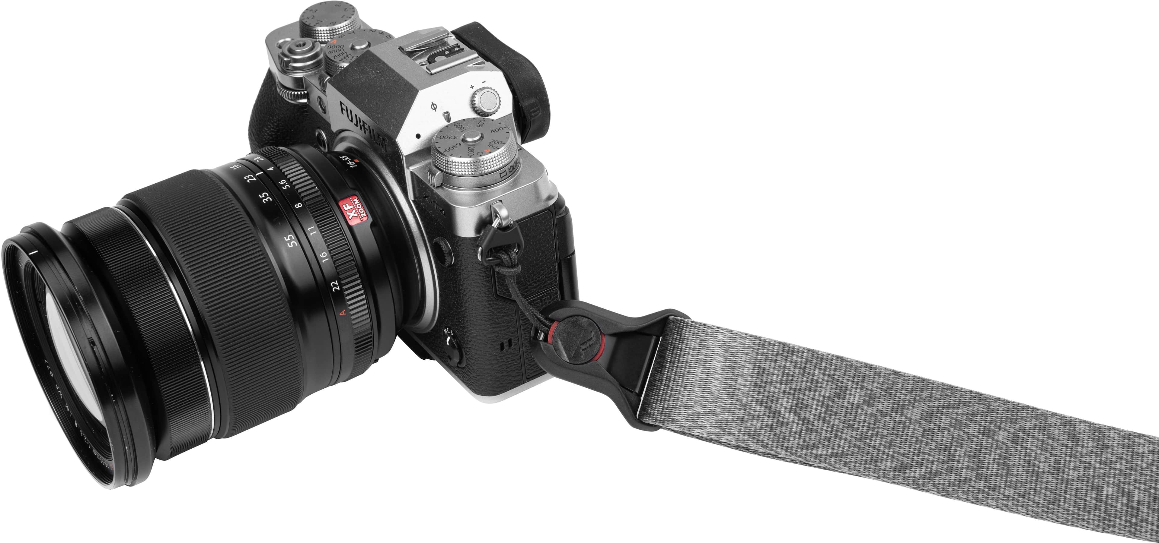 Fujifilm XF 16-55mm f/2.8 R LM WR lens with a black camera.