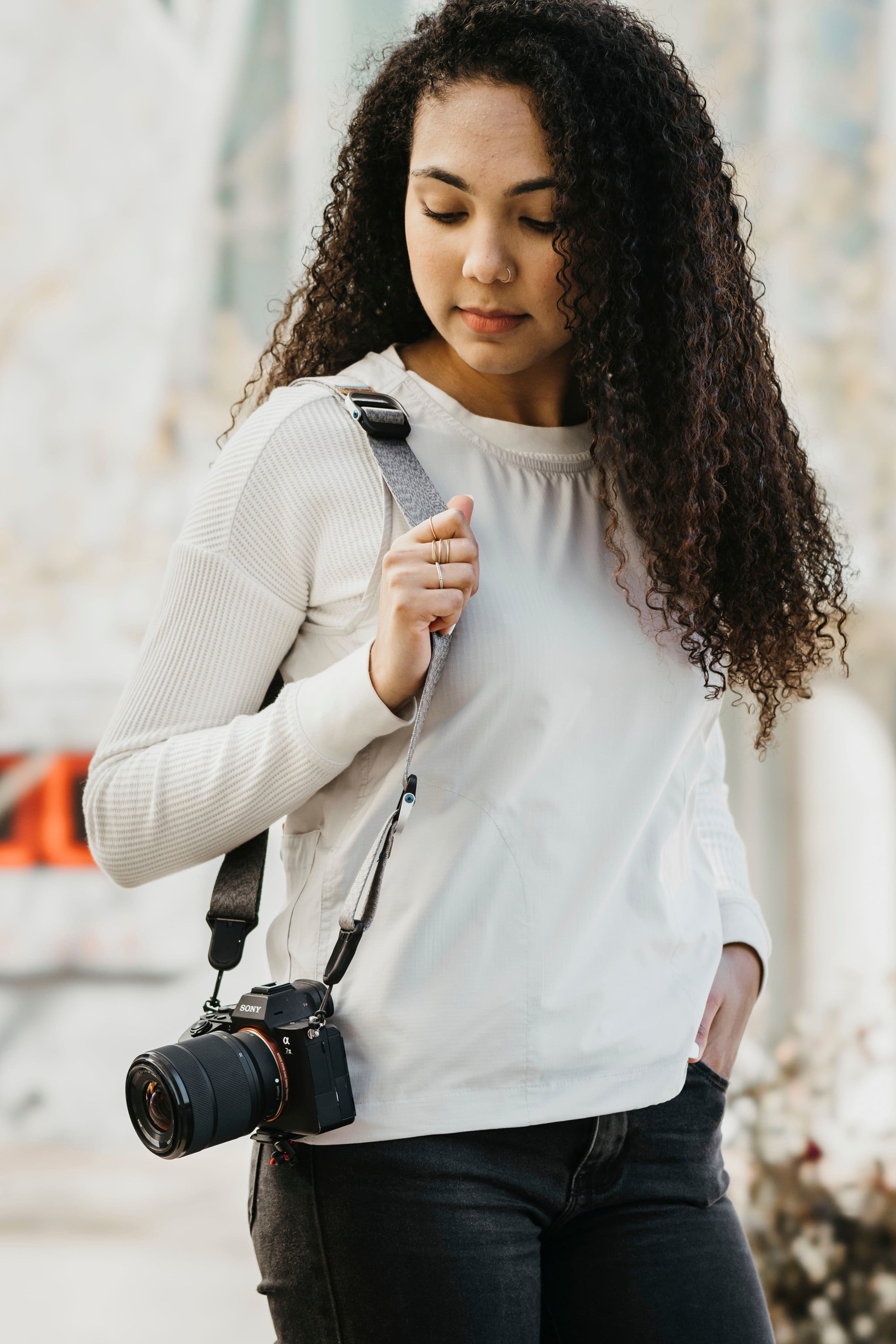 Alt View 22. Peak Design - Slide Lite Camera Strap - Ash.