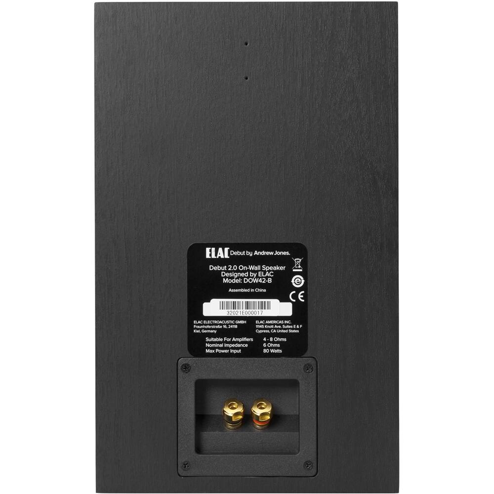 Back. ELAC - Debut 2.0 4" Passive 2-Way Speakers (Pair) - Black Ash.