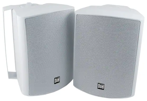 Front. Dual - 3-Way Indoor/Outdoor Speakers (Pair) - White.
