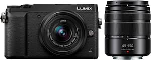 Panasonic - Lumix G DMC-GX85W Mirrorless Camera Two Lens Kit with 12-32mm and 45-150mm Lenses - Black - Front_Zoom