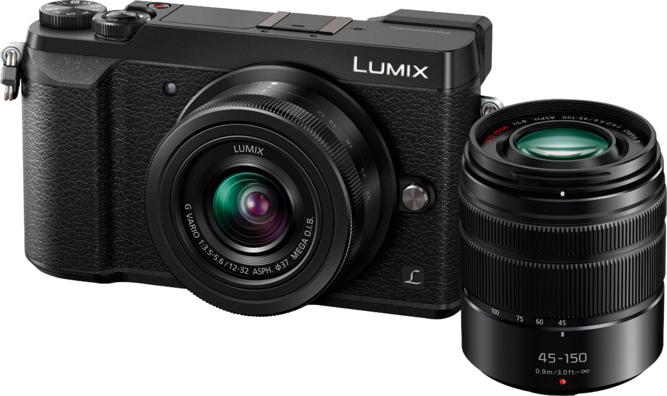 Panasonic Mirrorless 4K Photo Digital Camera Body Two Lens Bundle with 12-32mm and 45-150mm Lenses DMC-GX85WK Black DMC-GX85WK - Best Buy