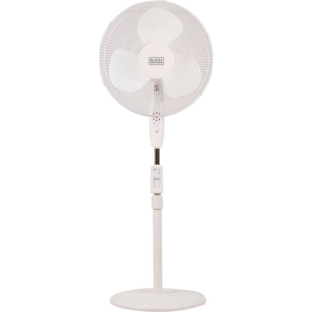 Black+Decker - 16" Stand Fan - White