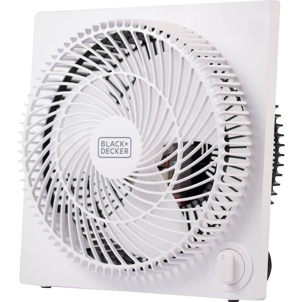 Left. Black & Decker - 9" Tabletop Box Fan - White.