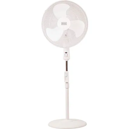 Front. Black+Decker - 18" Stand Fan - White.
