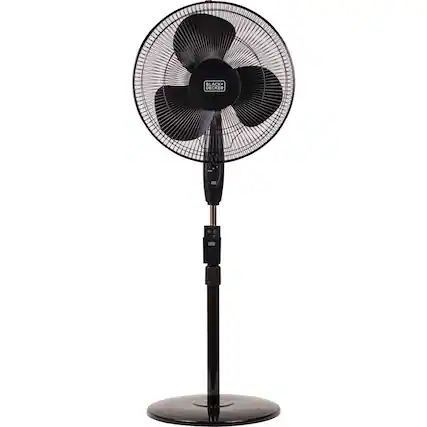 Front. Black & Decker - 16" Stand Fan - Black.