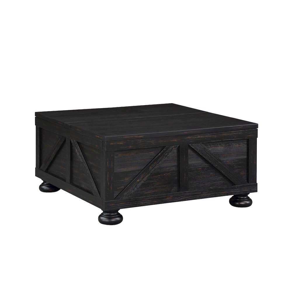 Photos - Coffee Table Corsa Deco Furniture of America - Zula Wood Hidden Storage  - Black IDF-4135BK-C 