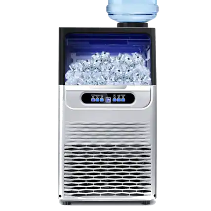 Front. COWLOWN - 80-110 LBS/24H Freestanding Stainless Steel Ice Maker Self-Cleaning 2 Water Inlet Modes for Restaurant Home Bar - Stainless Steel.