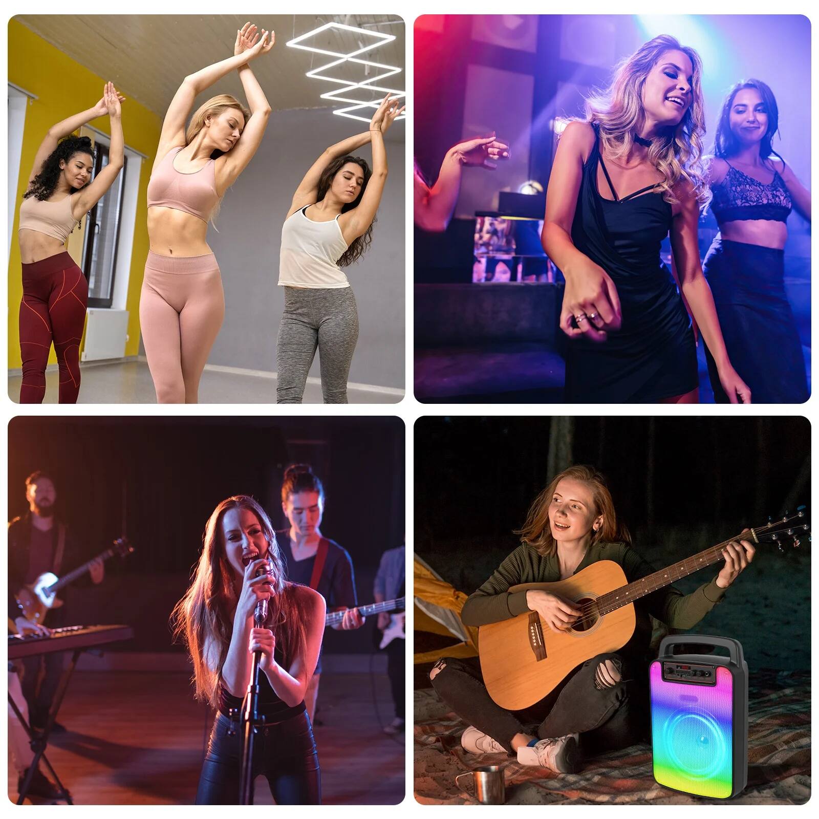 Alt View 2. VILINICE - Bluetooth Rechargeable Speaker, Portable Speaker with Microphone, Speaker for Home Outdoor Party Camping, Support RGB/TW.