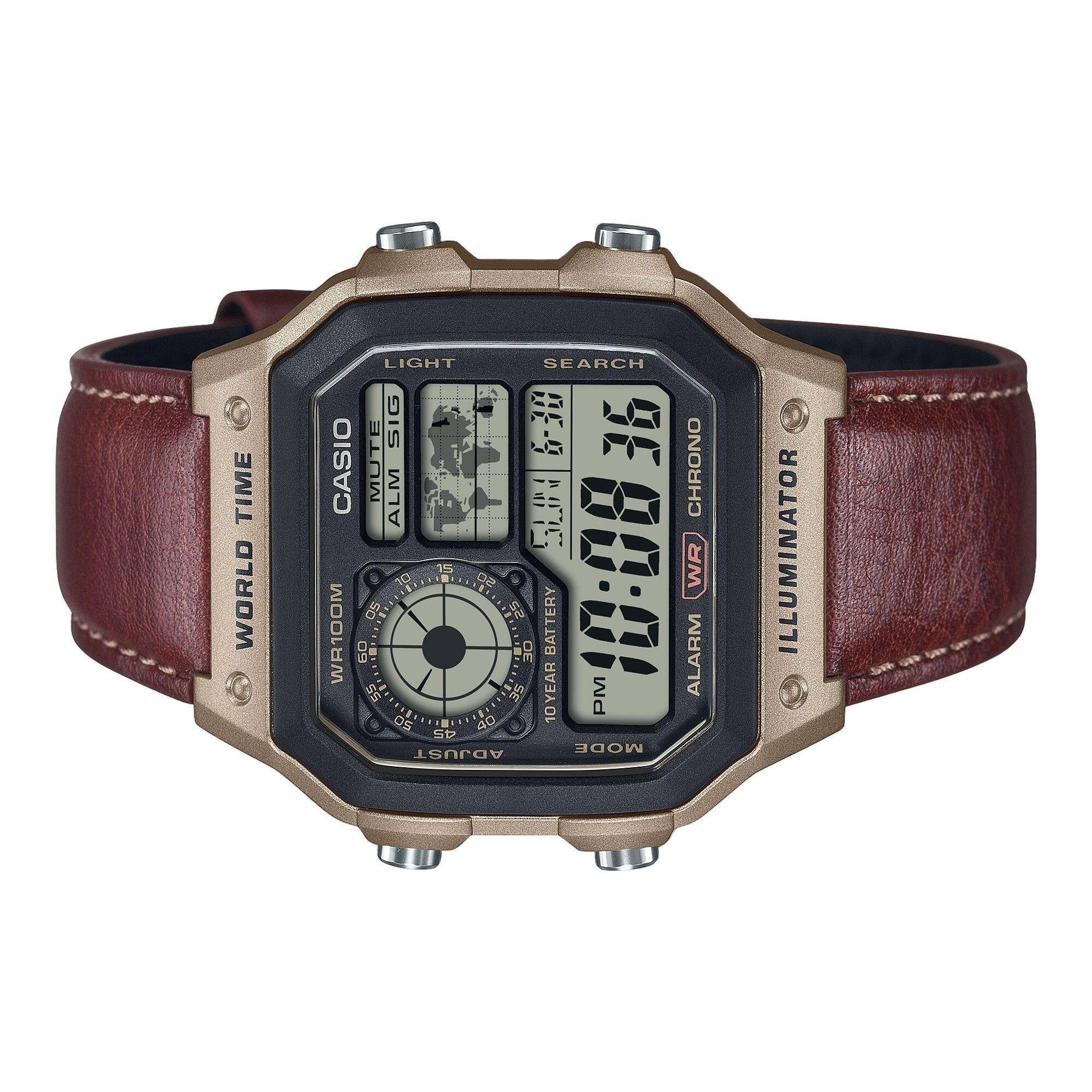TIME WORLD  
CASIO WR100M  
LIGHT SEARCH SIG 6-30 SE MU ALM 23:33 S 60 55 OS 20 10 45 40 50 SE 25 OE BATTERY 10 10YEAR PM 10:08 MODE ADJUST  
CHRONO WR ALARM  
ILLUMINATOR