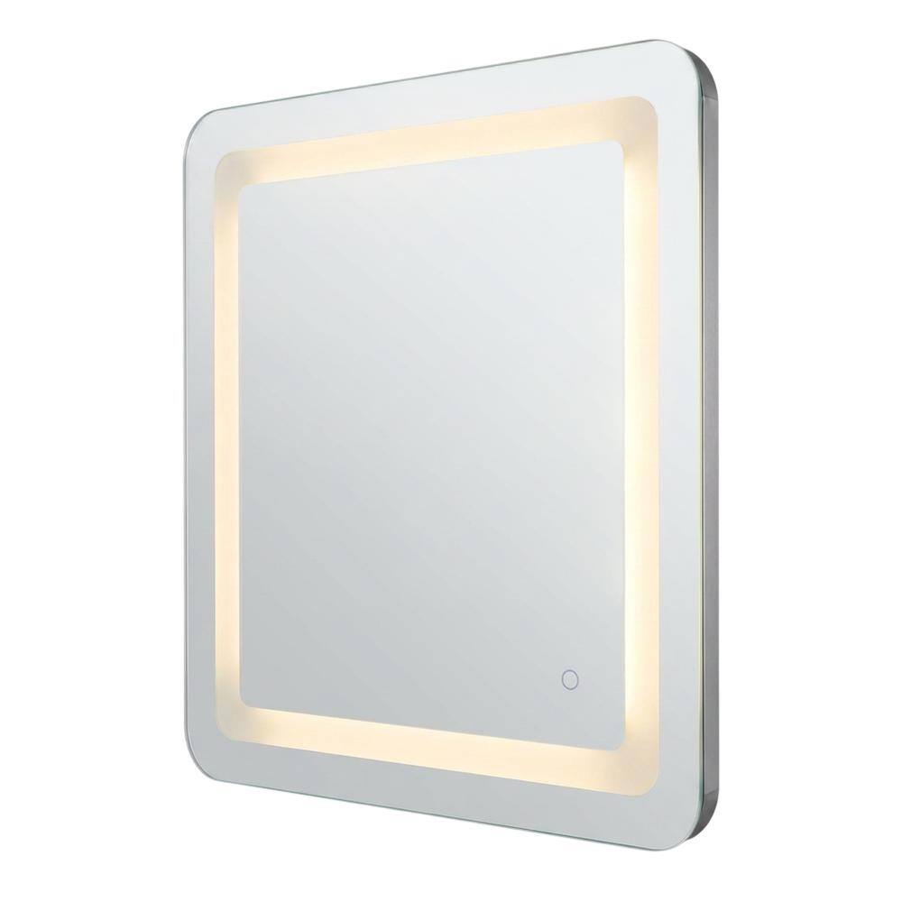 Angle. Elegant Decor - Genesis 24in x 30in soft edge LED mirror - Glossy White.