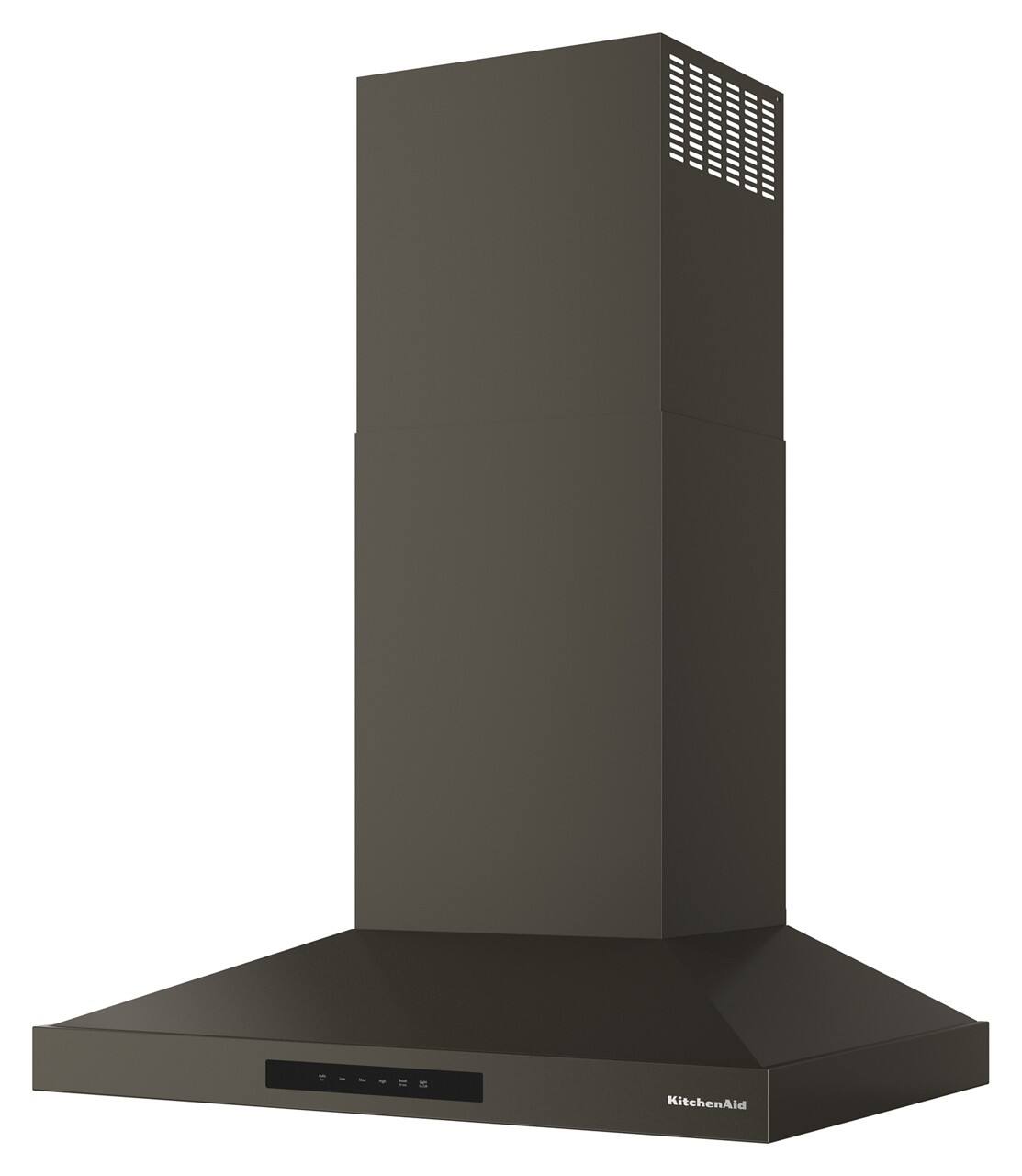 Left. KitchenAid - 30" Vented or Convertible to Recirculating Wall- Mount Hood - Black Ore.