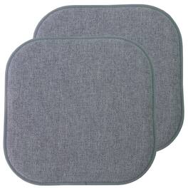 Sweet Home Collection - Alexis Memory Foam No Slip Back 16" x 16" Chair Pad Cushions, 2-Pack - Blue/Gray