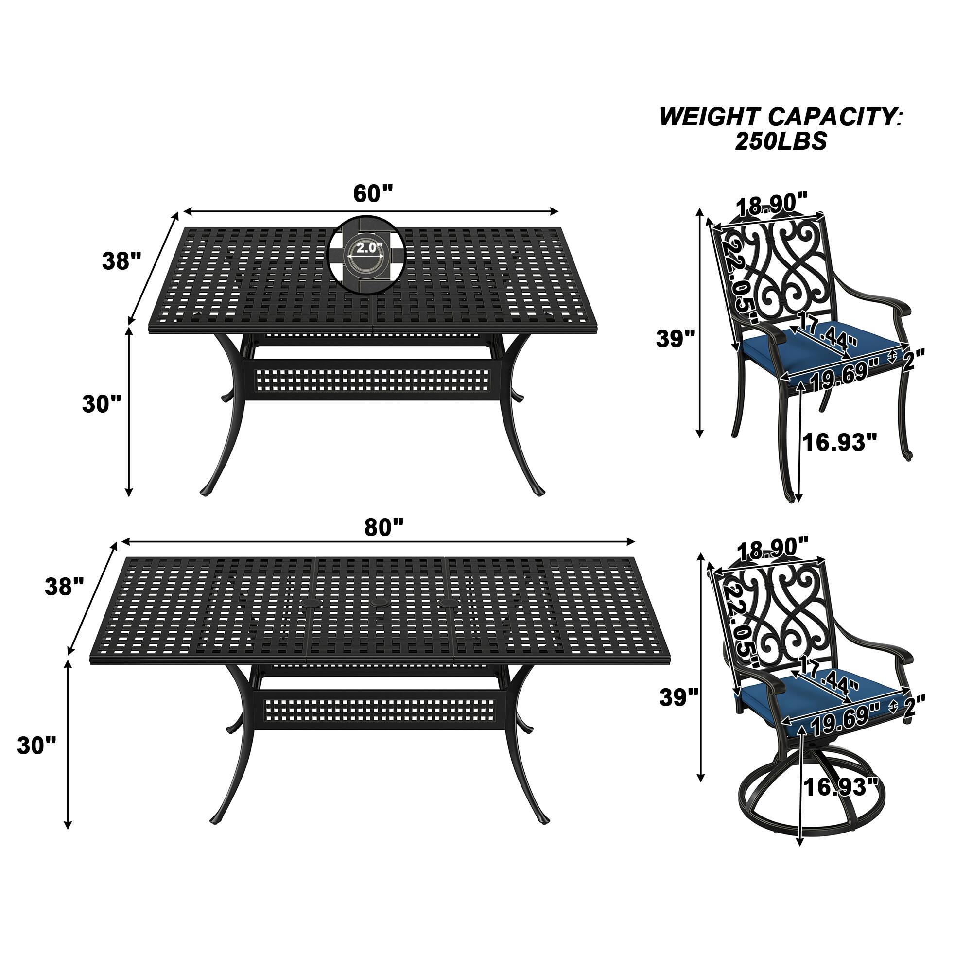 WEIGHT CAPACITY: 250LBS  
60"  
18-90"  
38"  
30"  
2.0"  
39"  
05  
17  
44"  
44"  
19.69"  
16.93"  
38"  
30"  
80"  
18-90"  
22  
0.5  
39"  
17.44"  
19.69"  
2  
16.93"