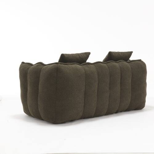 Alt View 8. GOODSILO - Premium Two-Person Square Recliner Sofa with High Resilience Foam Core for Ultimate Comfort and Relaxation - Olive Green.
