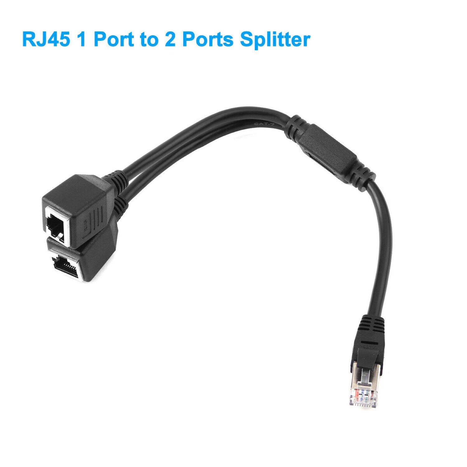 Sanoxy RJ45 Splitter Adapter Cable, 1 to 2 Way LAN Ethernet Connector ...