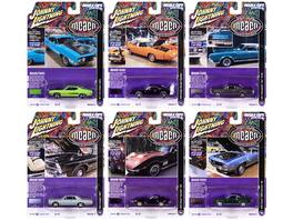 "Muscle Cars USA" 2022 Set B of 6 pieces Release 3 1/64 Diecast Model Cars by Johnny Lightning - Multicolor