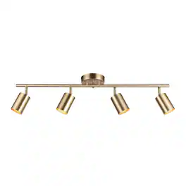 Dazzed Corner - 4-Light Pivoting Heads Track Lighting, Ceiling Lighting - Gold