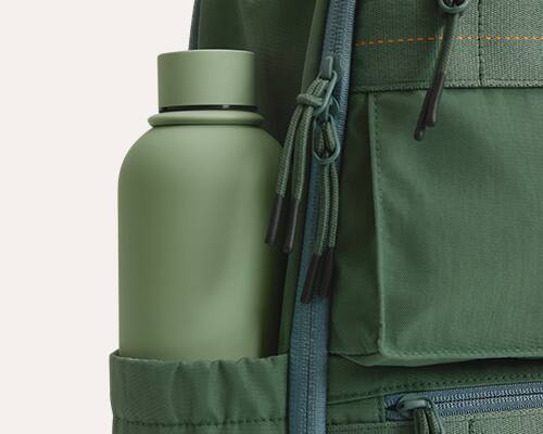 Alt View 4. Bagsmart - Moss 22L Backpack, 180° Full-Opening Work & Commute Daypack with 15.6" Laptop Sleeve for Daily Use - Spruce Blue.