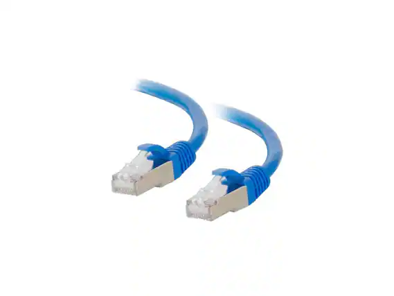 Front. Cables to Go - C2G 00679 Cat6a Cable - Snagless Shielded Ethernet Network Patch Cable, Blue (8 Feet, 2.43 Meters).