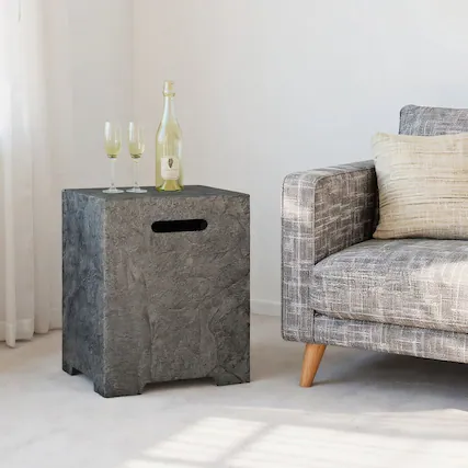 Front. Kadyn - Fire Pit Outdoor Smokeless Fire Pit50 000 BTU Fire Pit Table Set with Hideaway Tank Holder and Lava Rocks - Gray.