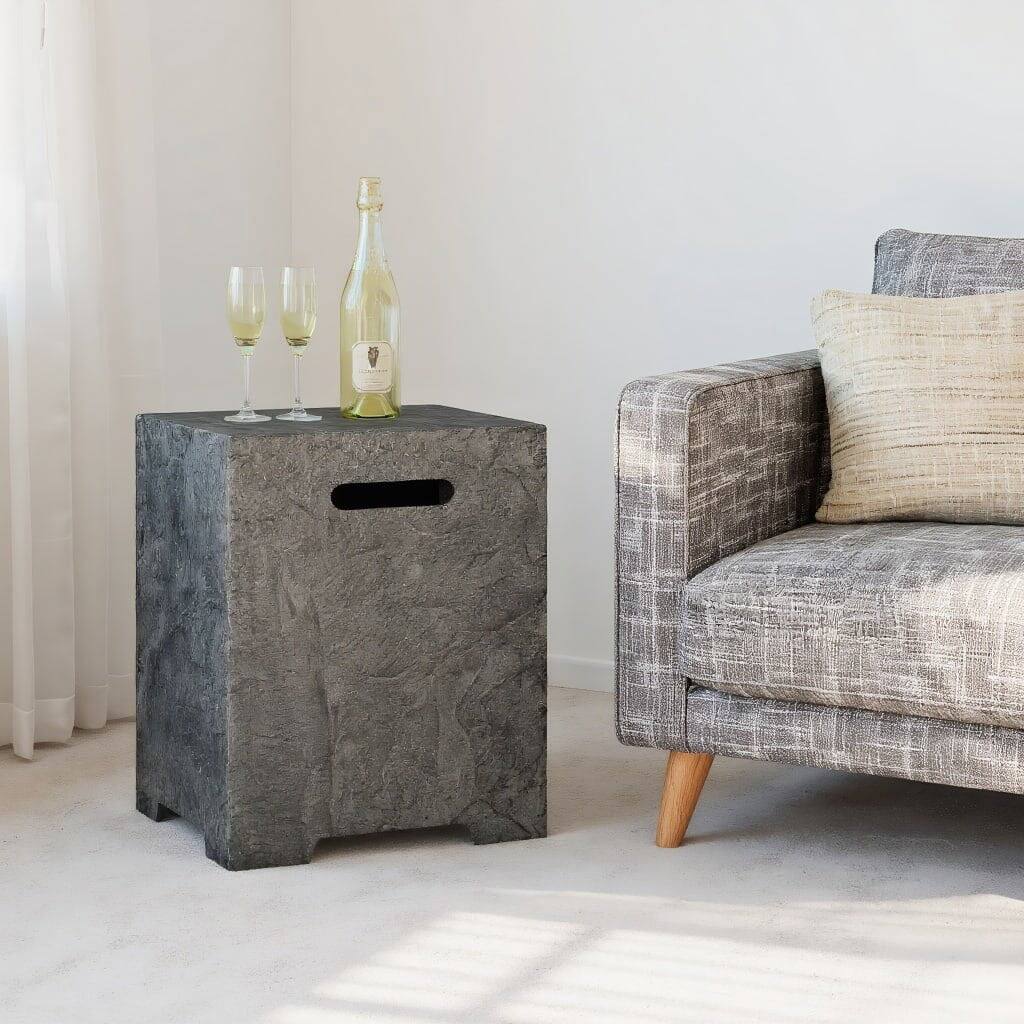 Front. Kadyn - Fire Pit Outdoor Smokeless Fire Pit50 000 BTU Fire Pit Table Set with Hideaway Tank Holder and Lava Rocks - Gray.