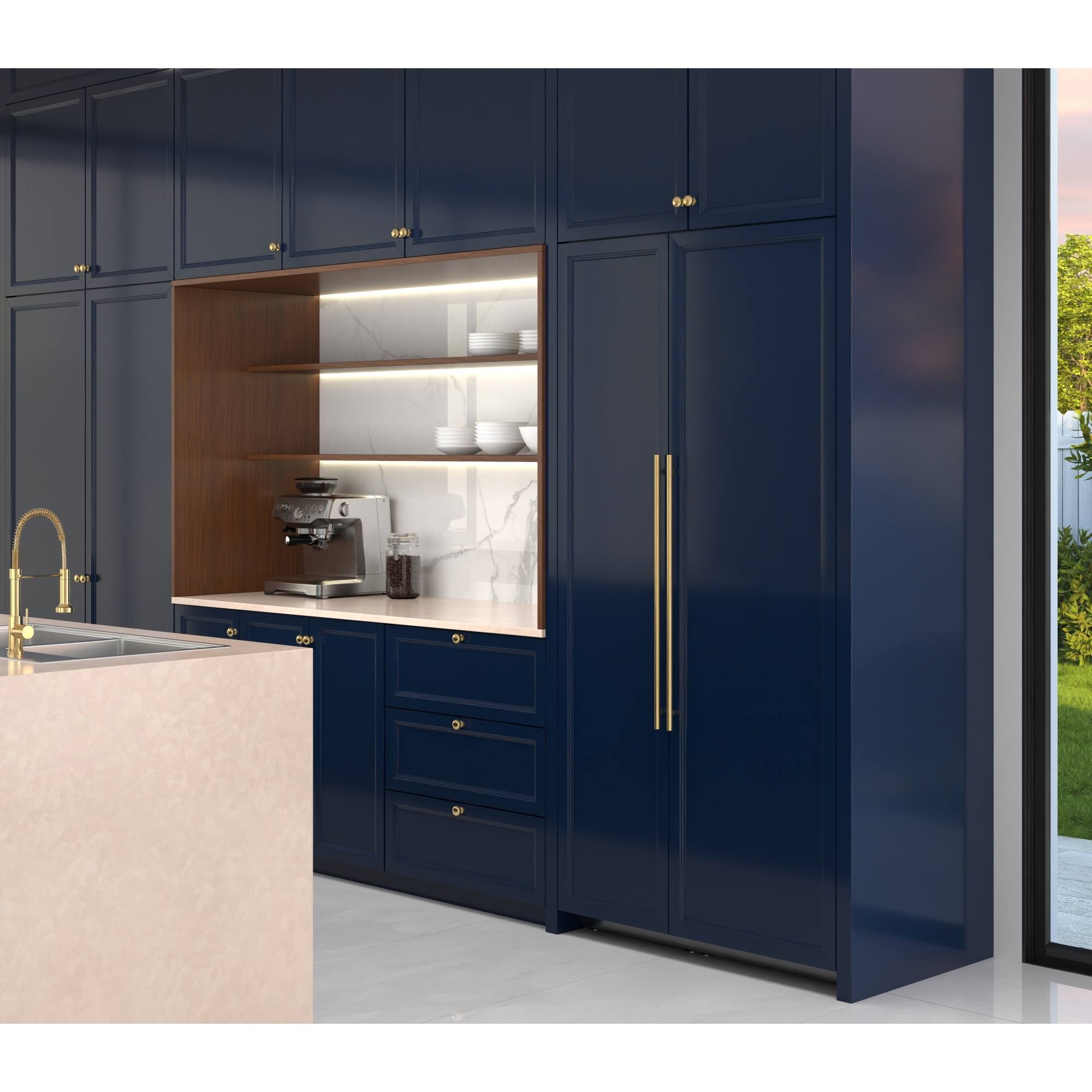 Back. Koolmore - Panel Ready Column Refrigerator and Freezer, 24" Refrigerator and 18" Freezer - White.