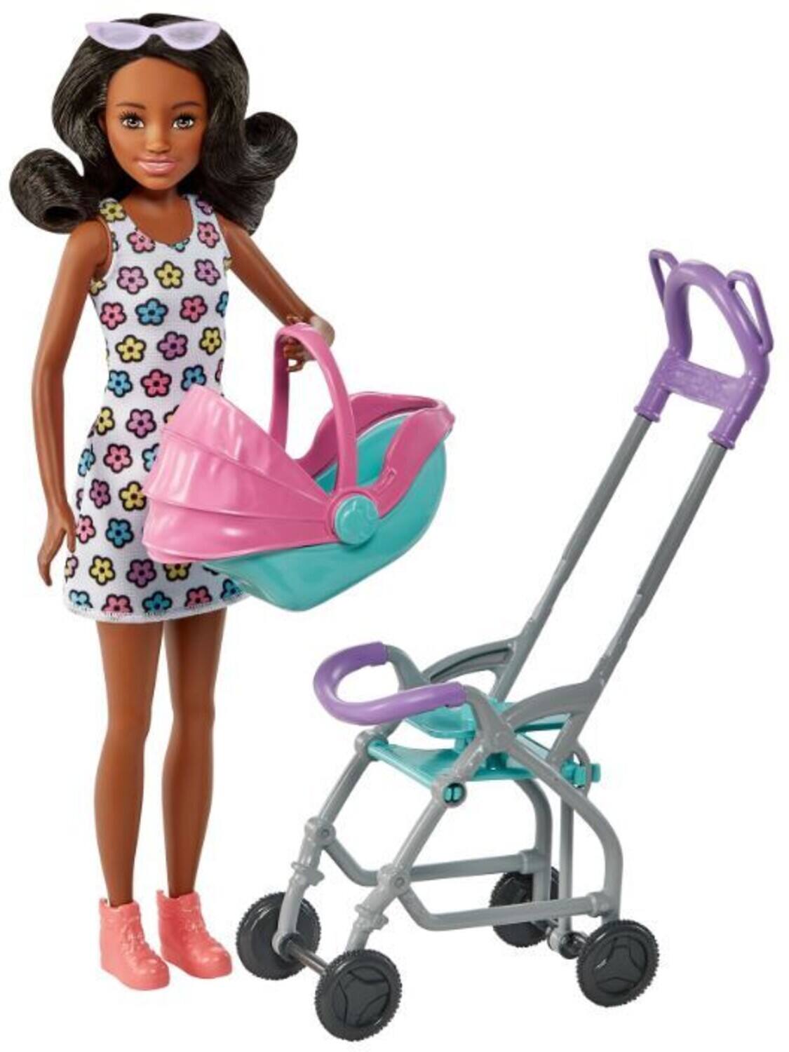 Mattel Barbie Skipper Babysitters Stroller Playset, African