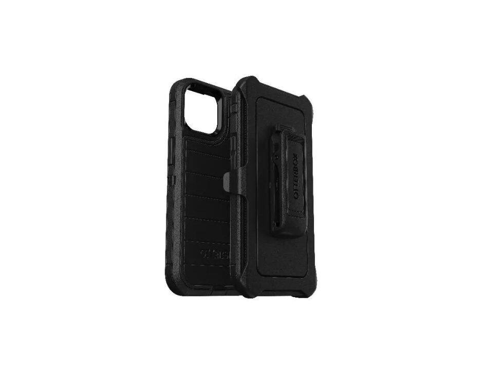 Angle. OtterBox - OtterBox Defender Pro Series Case and Holster for iPhone 14/13 Black - Black.
