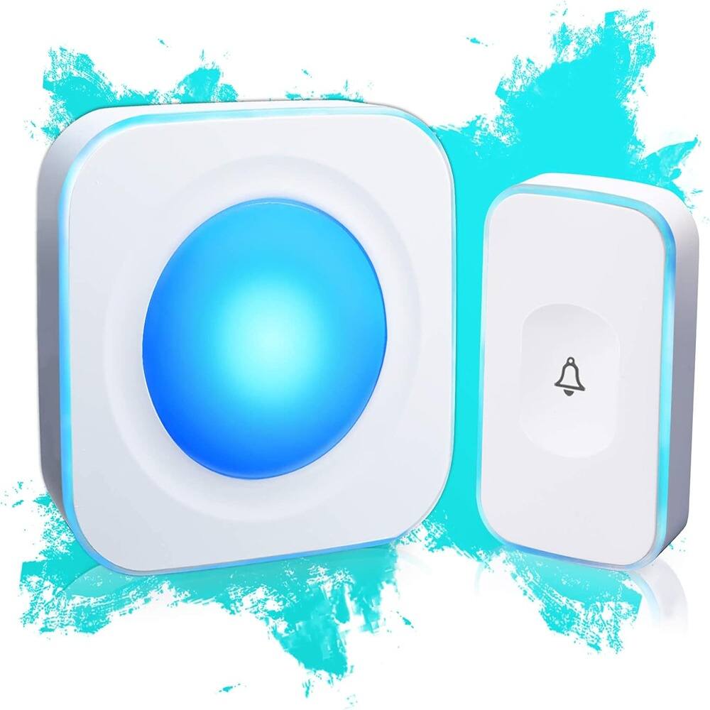 Schertz - Wireless Doorbell – 1200 Ft Range, Waterproof, 36 Melodies, LED Flash - White