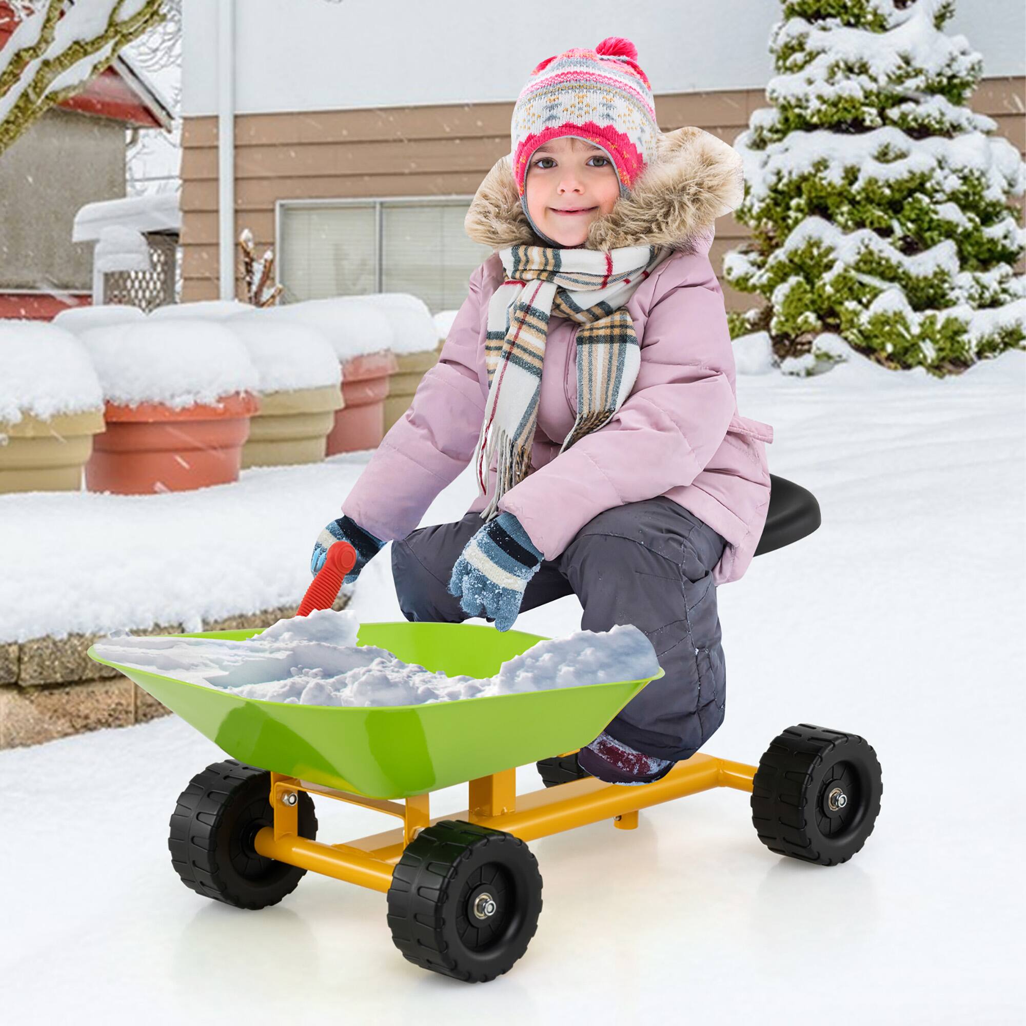 Alt View 1. Gymax - Gymax Kids Ride-On Sand Dumper Outdoor Sandbox Toy w/ Controllable Shovel & 4 Wheels - Green.
