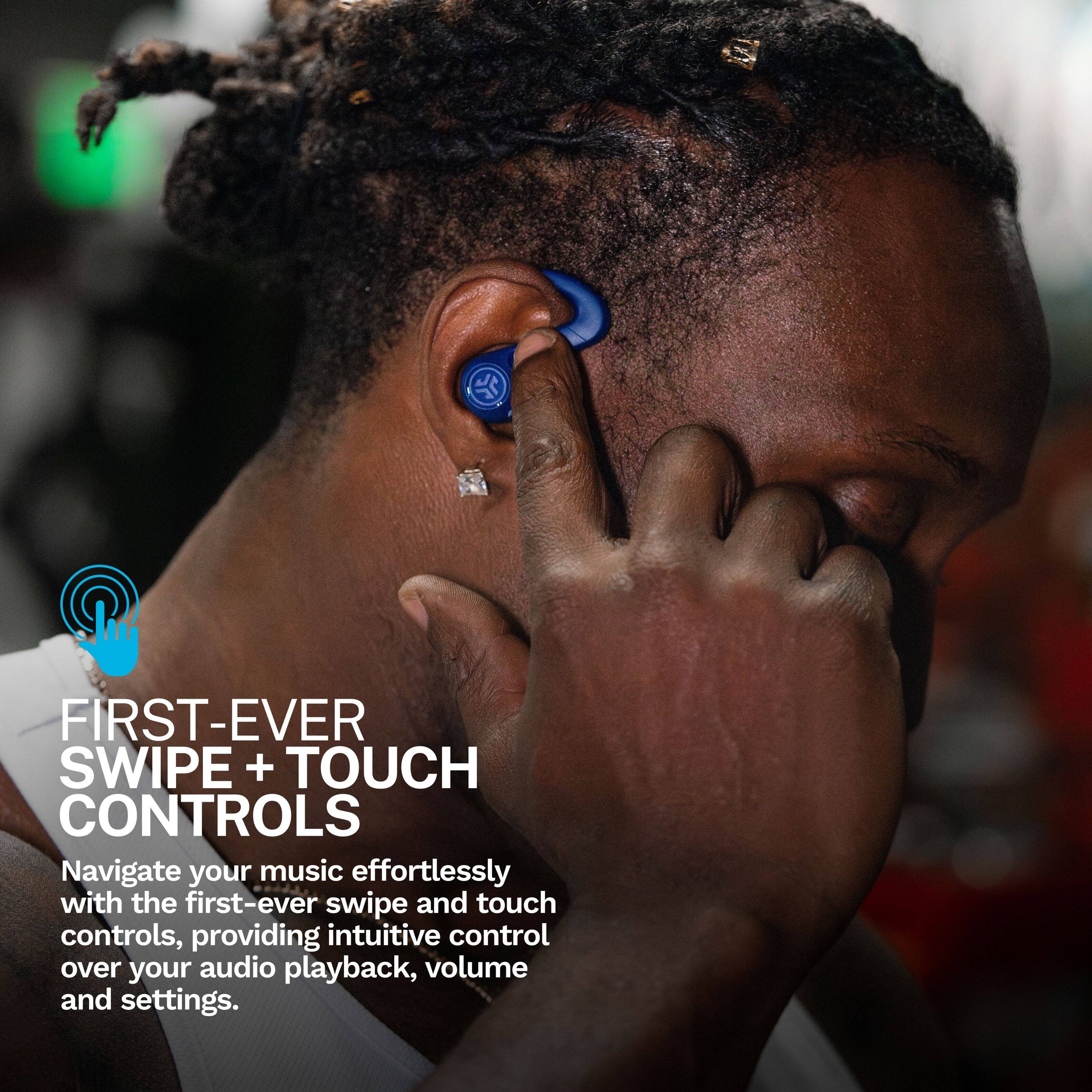 FIRST-EVER SWIPE + TOUCH CONTROLS

Navigate your music effortlessly with the first-ever swipe and touch controls, providing intuitive control over your audio playback, volume and settings.