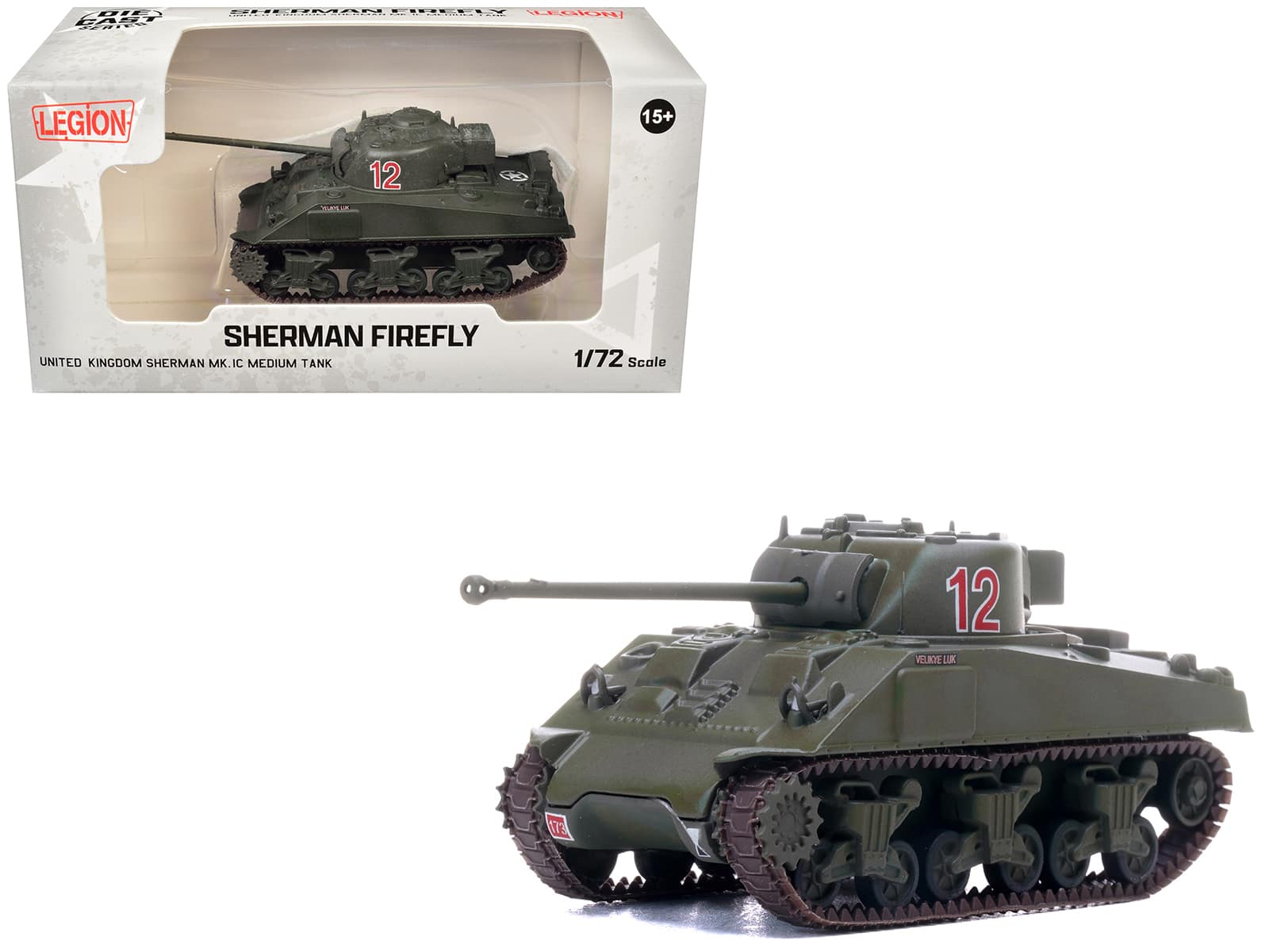 Legion - Sherman Firefly Mk.VC Medium Tank Velikye Luki A Squadron 1st Northamptonshire Yeomanry 33rd Armoured Brigade 1944 1/72 - Green