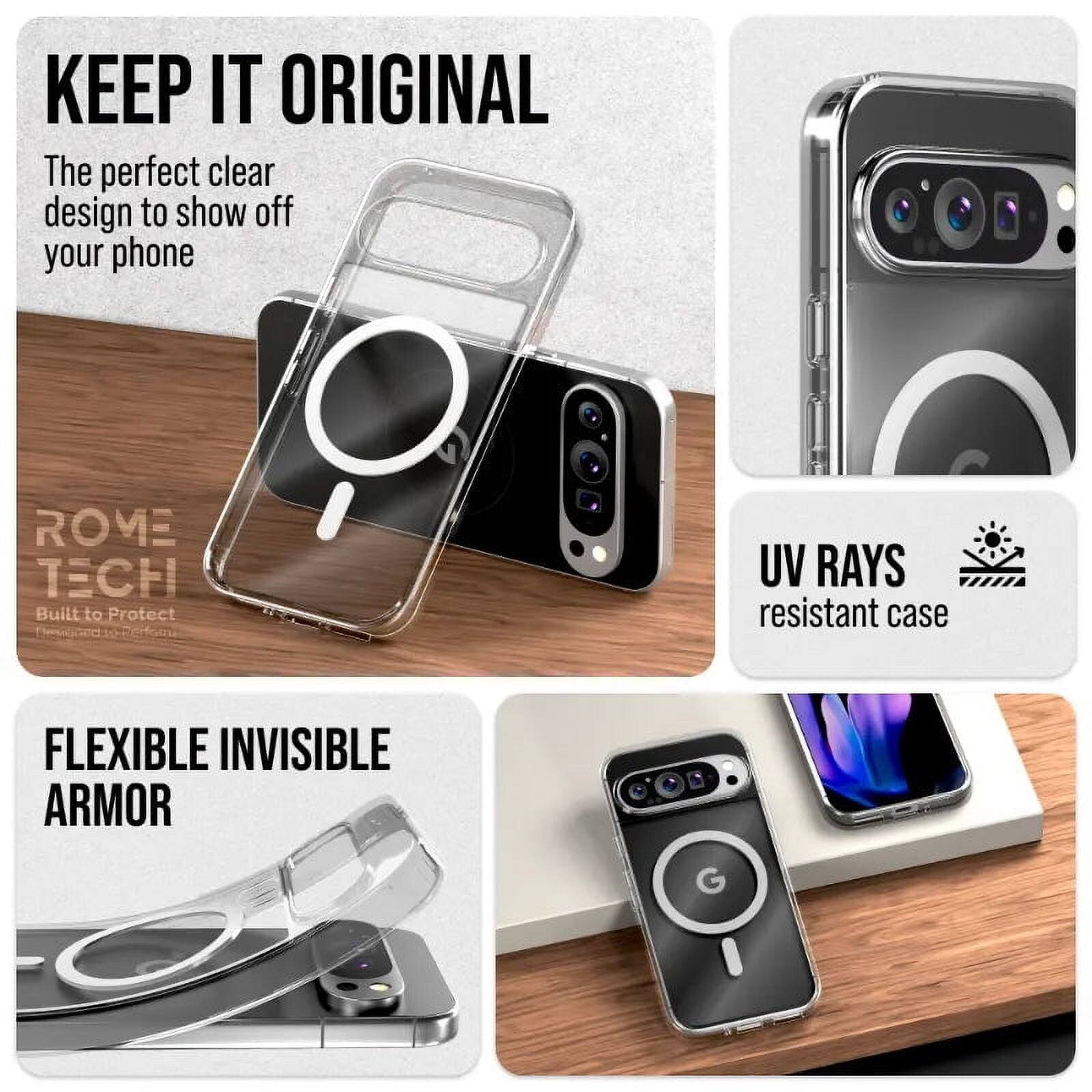 KEEP IT ORIGINAL  
The perfect clear design to show off your phone  

ROME TECH  
Built to Protect  

UV RAYS resistant case  

FLEXIBLE INVISIBLE ARMOR