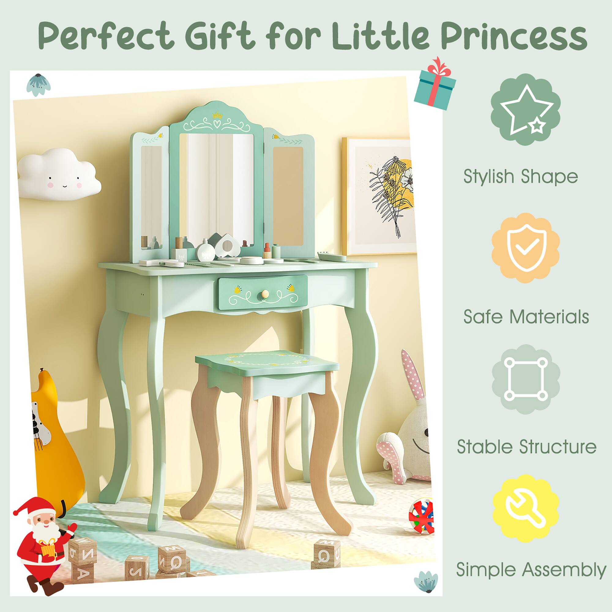 Perfect Gift for Little Princess

Stylish Shape  
Safe Materials  
Stable Structure  
Simple Assembly