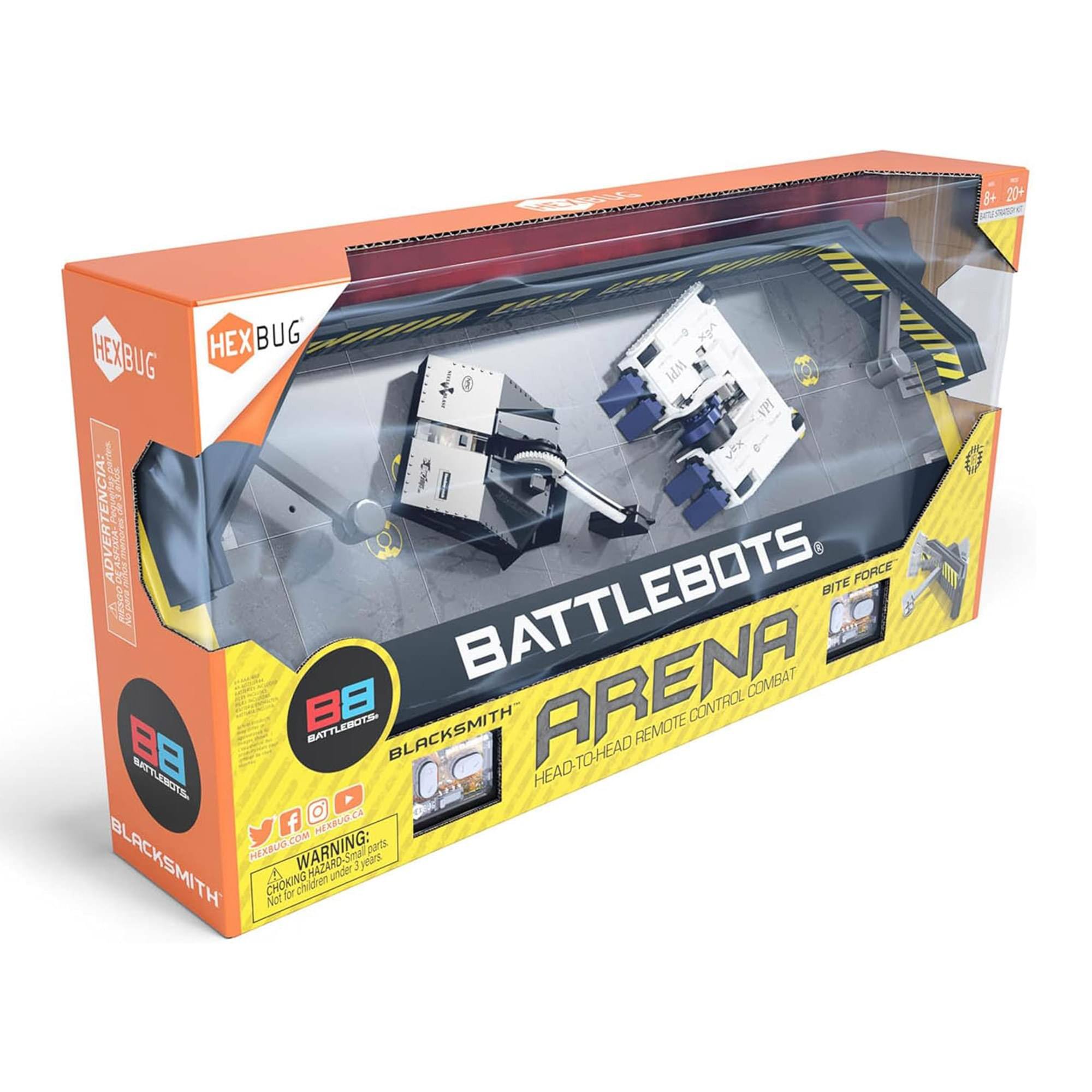 B+ 20+ H LET E BUG H HEXBUG MM O VPY 1 TENCIA: AN ADVER CASPIRI FORCE A BITE | BATTLEBOTS COMBAT B S  BATTLESO BAT 1.2 BLACKSMITH ARENA HEAD-TO-HEAD REMOTE CONTROL FLESOTE O f HERBUOCA MEXBUG.COM WARNING: Jpkx rss BLACKSMITH CHOKING Not fr children HAZARD-S- under

HEXBUG
BATTLEBOTS
ARENA
HEAD-TO-HEAD REMOTE CONTROL COMBAT
BLACKSMITH
BITE FORCE
WARNING: CHOKING HAZARD - Small parts. Not for children under 3 years.